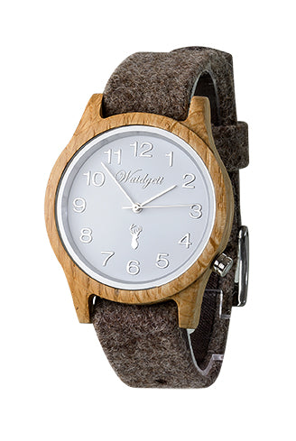 Großglockner zeitlos Holzuhr Armbanduhr Waidzeit Alpin Herrenuhr Geschenk Lodenarmband Holzuhr Männeruhr