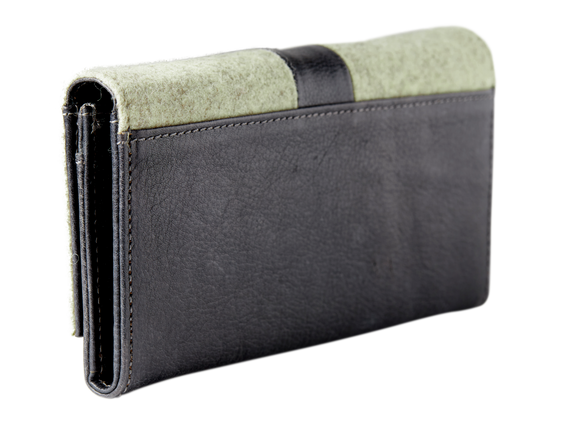 Waidzeit Geldbörse Loden Rindsleder beige