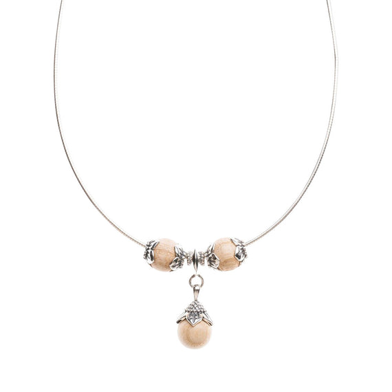 Halskette Blütenset Eschenholz Silberhalskette Damenschmuck Wildfang